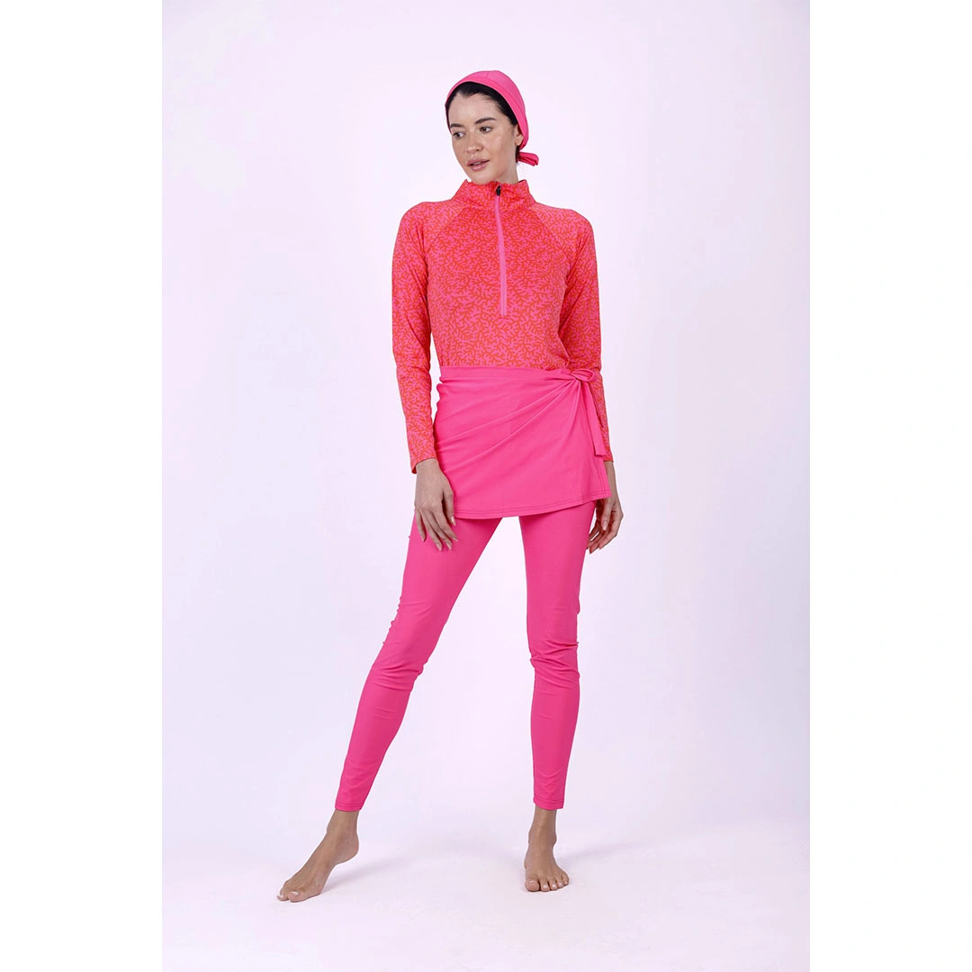 مايوه بوركيني حريمي - 3 قطع - بينك