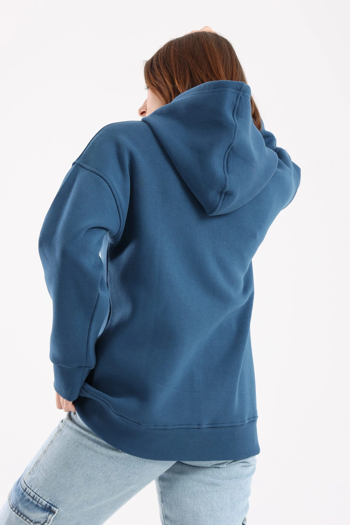 هودي مطبوع حريمي - كحلي