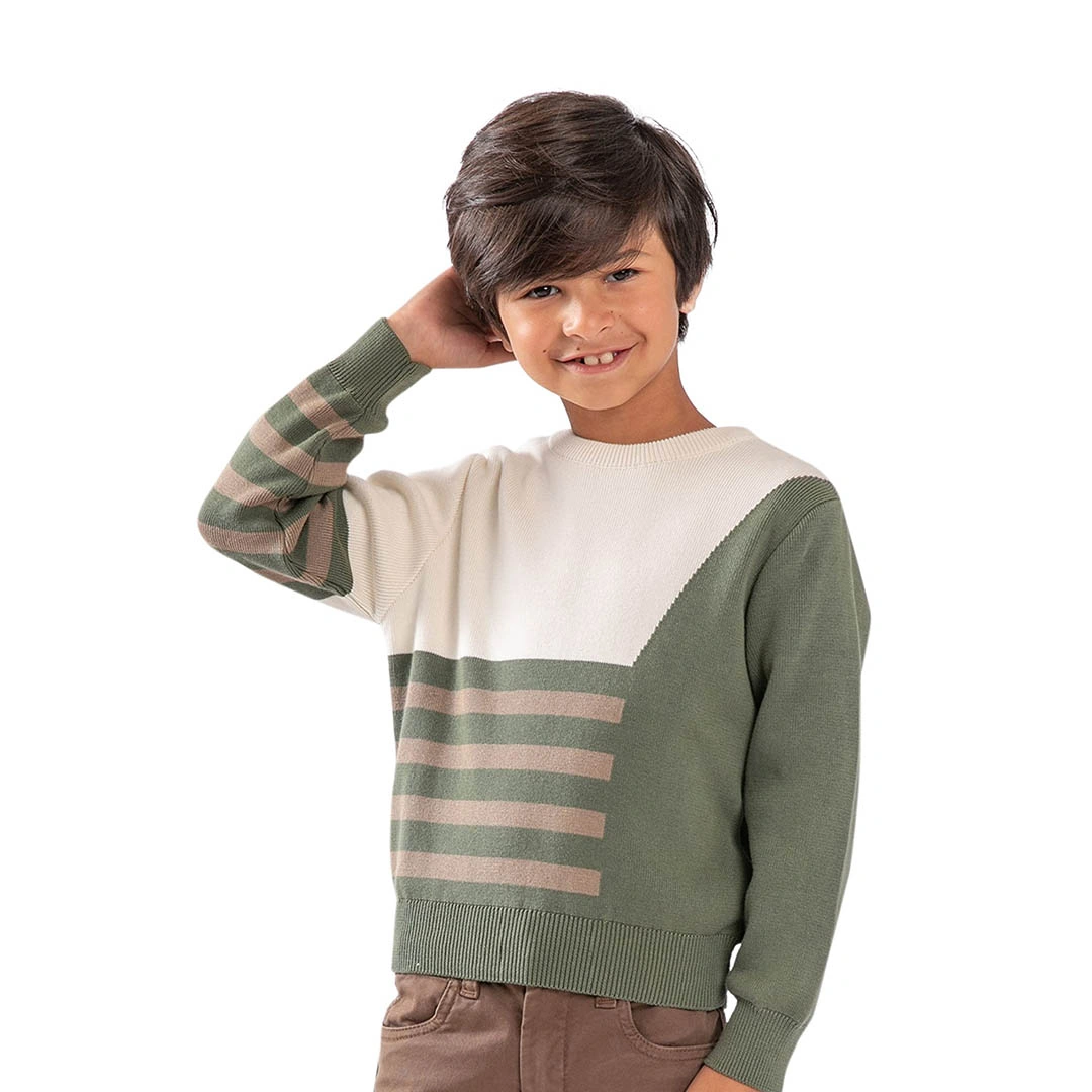 بلوفر اولادي - زيتي C321PL2-W23-88N-1078