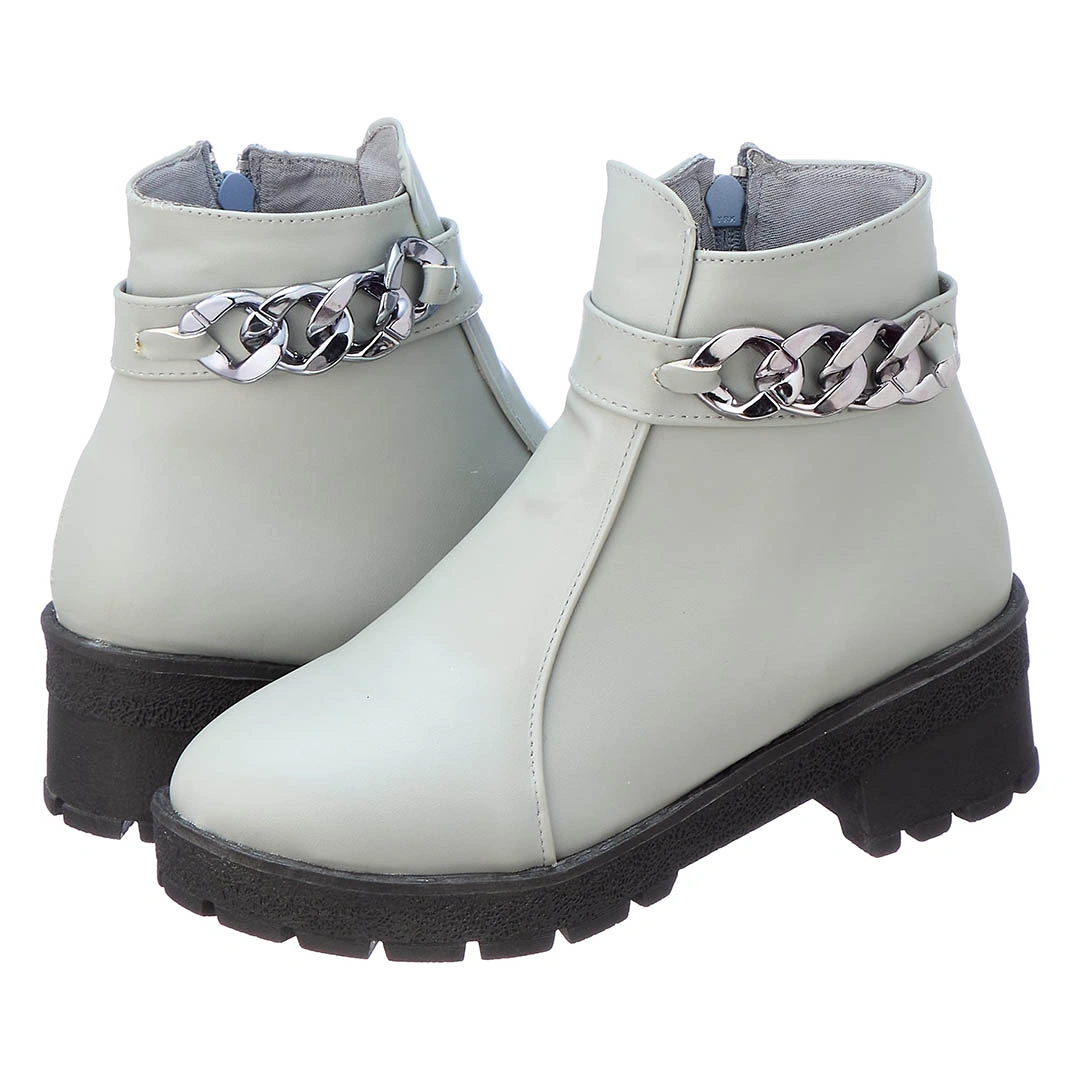 هاف بوت حريمي كاجوال - رمادي