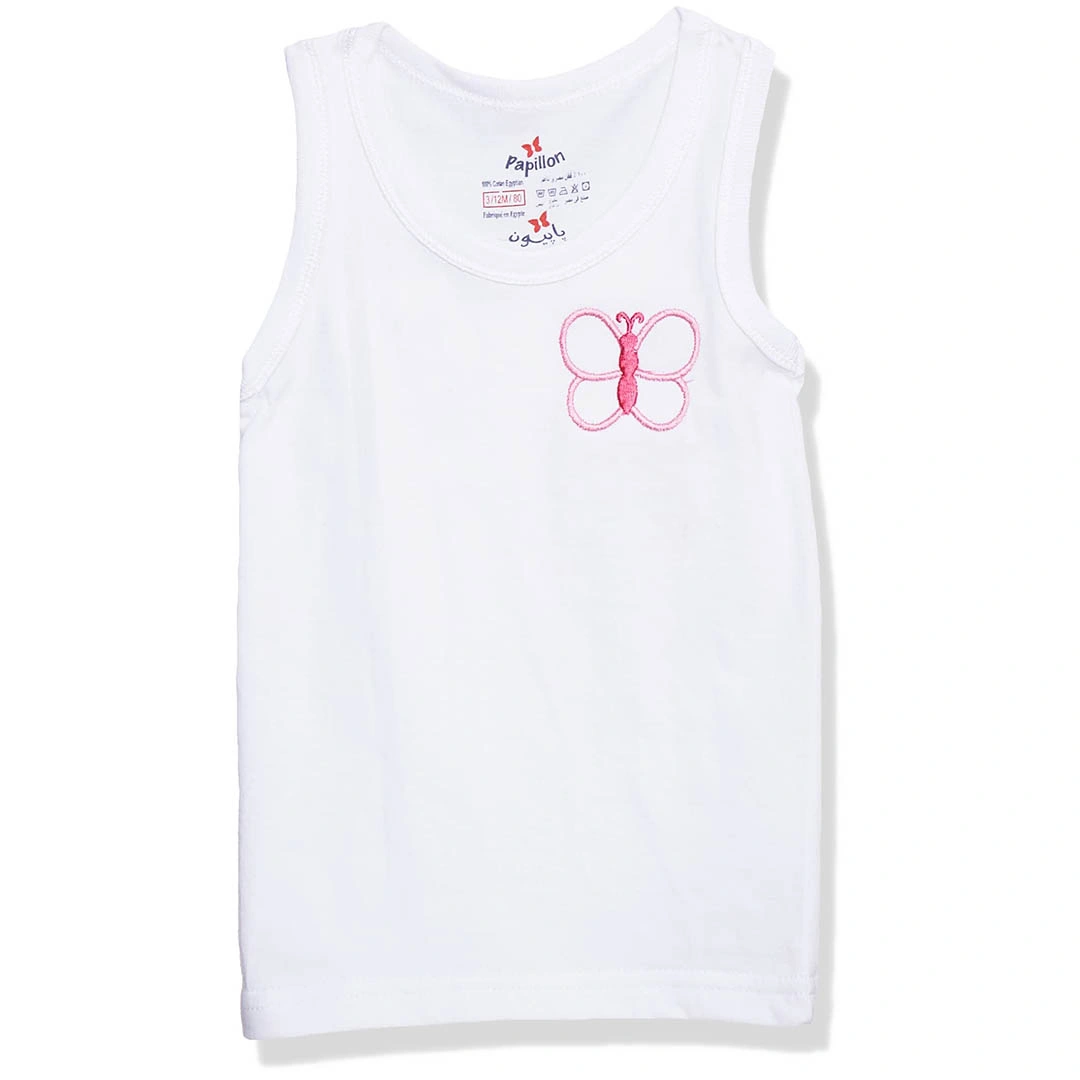 توب بناتي بدون كم - أبيض