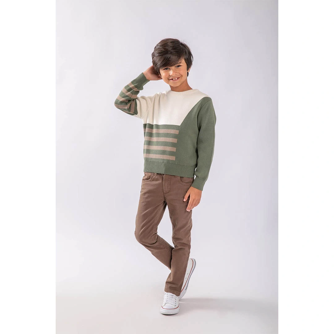 بلوفر اولادي - زيتي C321PL2-W23-88N-1078