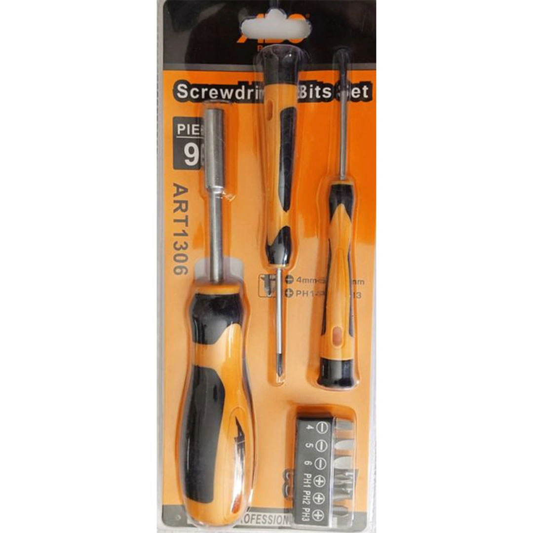 طقم مفكات مقاسات مختلفة - 9 قطع - ART1306