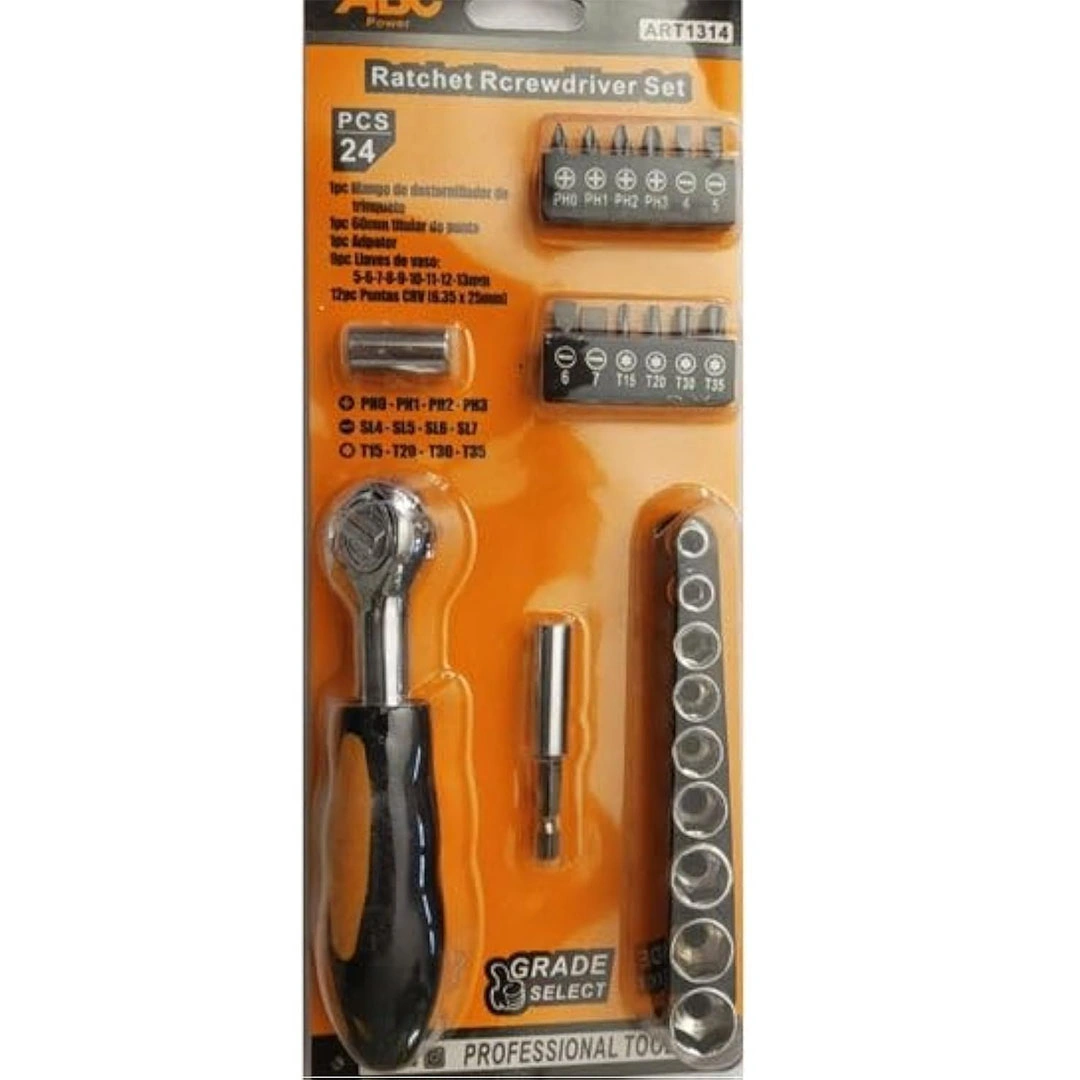 طقم مفكات و مفاتيح سيستم - 24 قطعة - ART1314