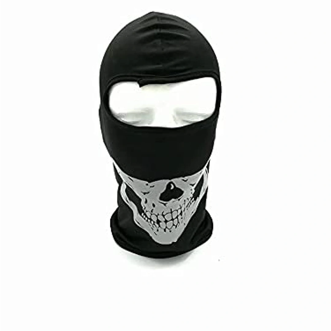 قناع وجه شكل جمجمة للدراجة - أسود