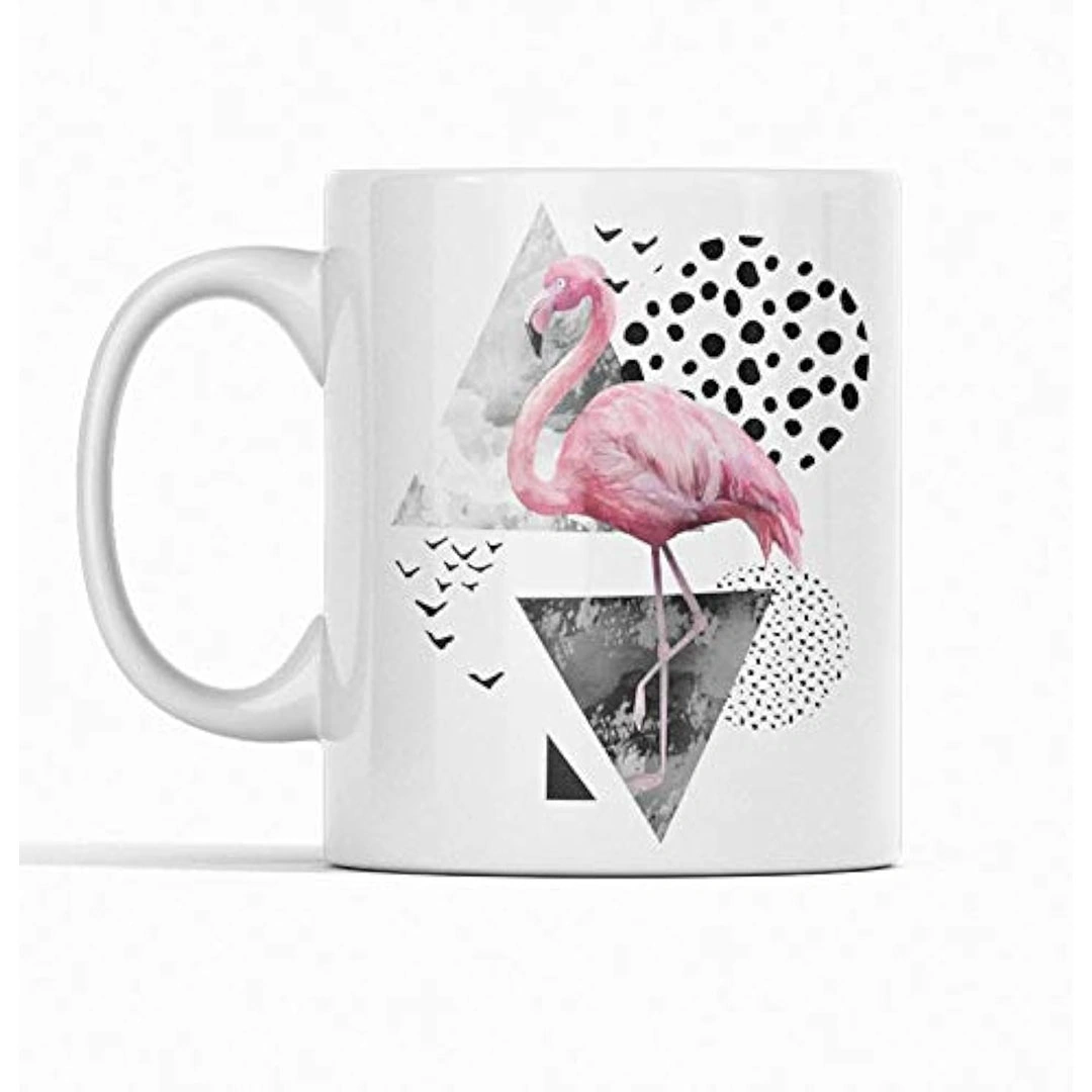 مج سيراميك مطبوع أبيض 350 مل - تصميم أنيق وجودة عالية