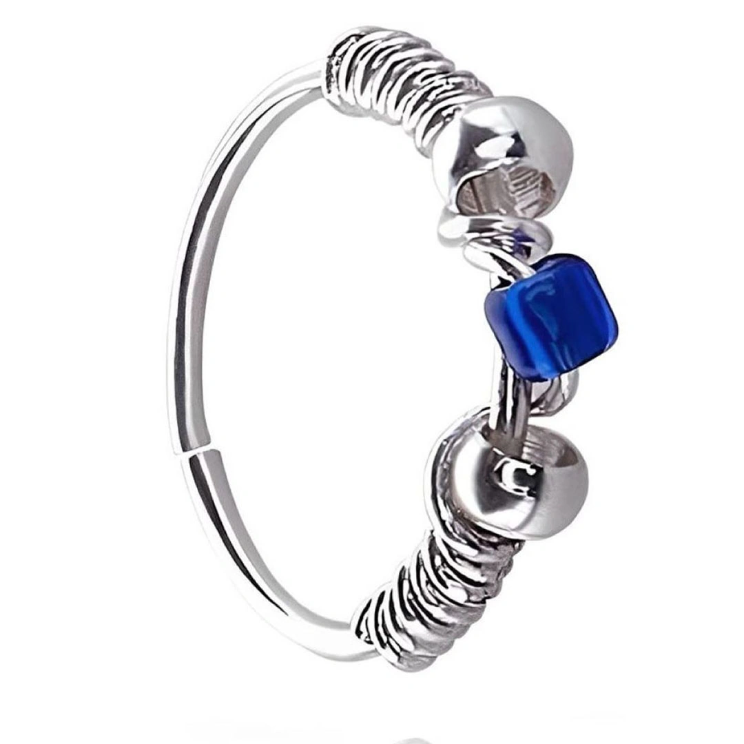 حلق نسائي للأنف - 925 فضة أسترلينية - أزرق
