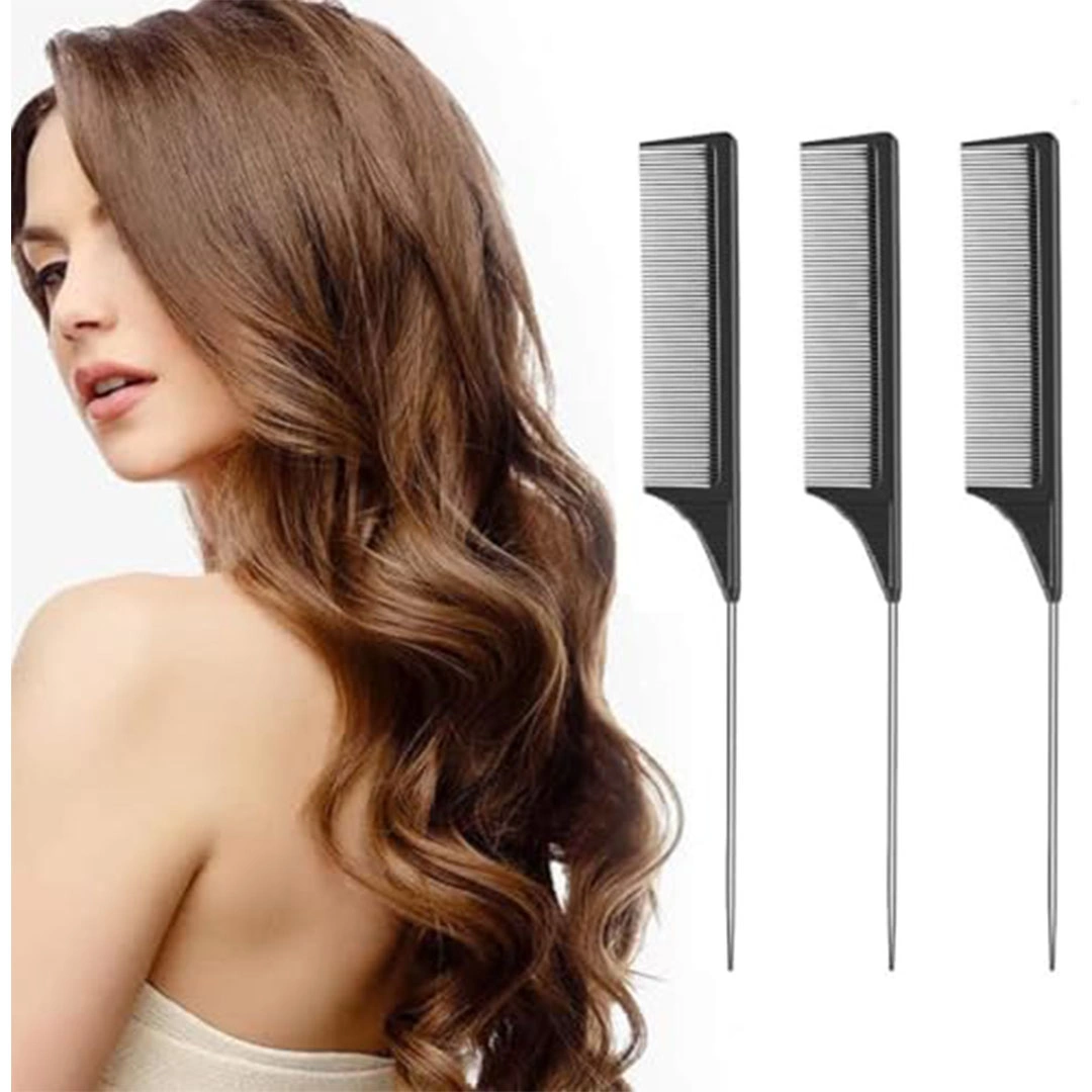 مشط ذيل دبوس من الفولاذ المقاوم للصدأ- أسود