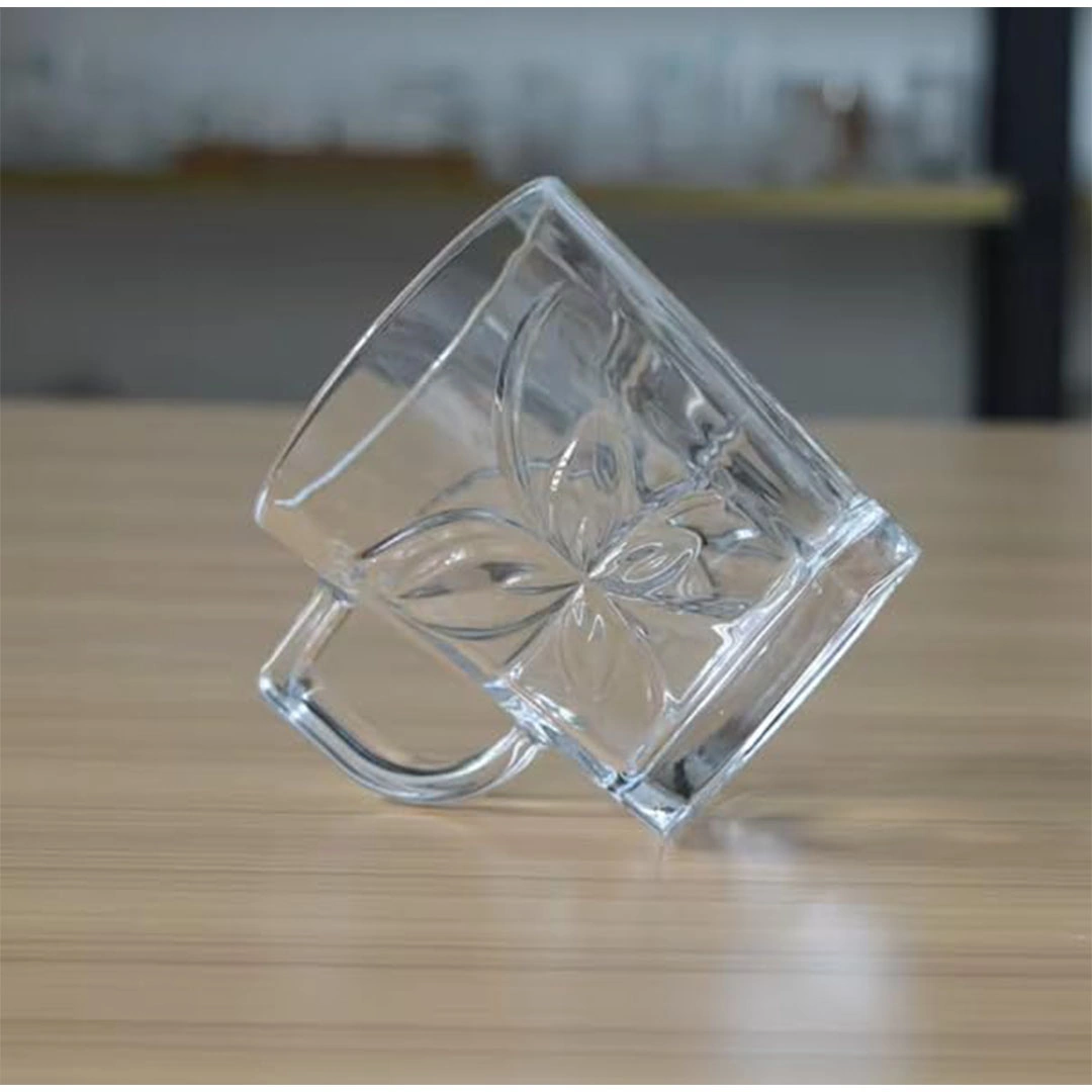 كوب زجاجي مربع الشكل - شفاف - قطعة واحدة