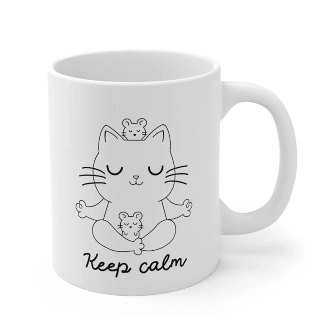 مج سيراميك مطبوع - 300 مل - أبيض - VU9727HY