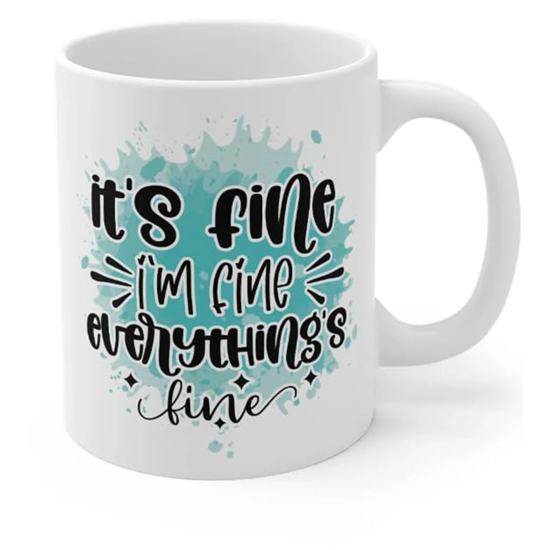 مج سيراميك مطبوع - 300 مل - أبيض - WG6354CD