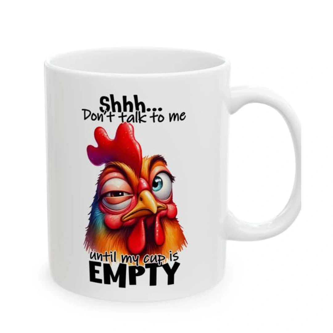 مج سيراميك مطبوع - 300 مل - أبيض - QC1560GN