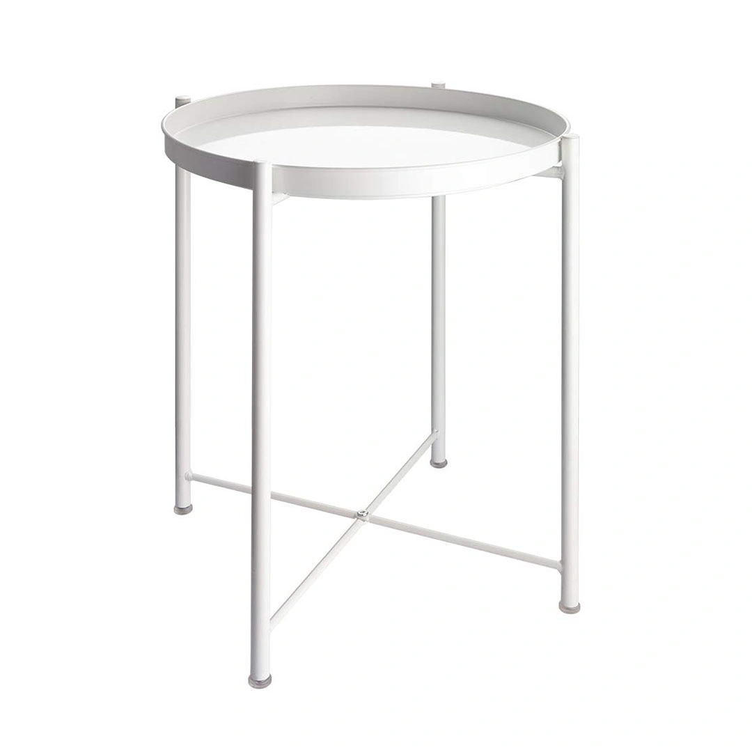 ترابيزة مودرن مع صينية قابلة للإزالة - أبيض