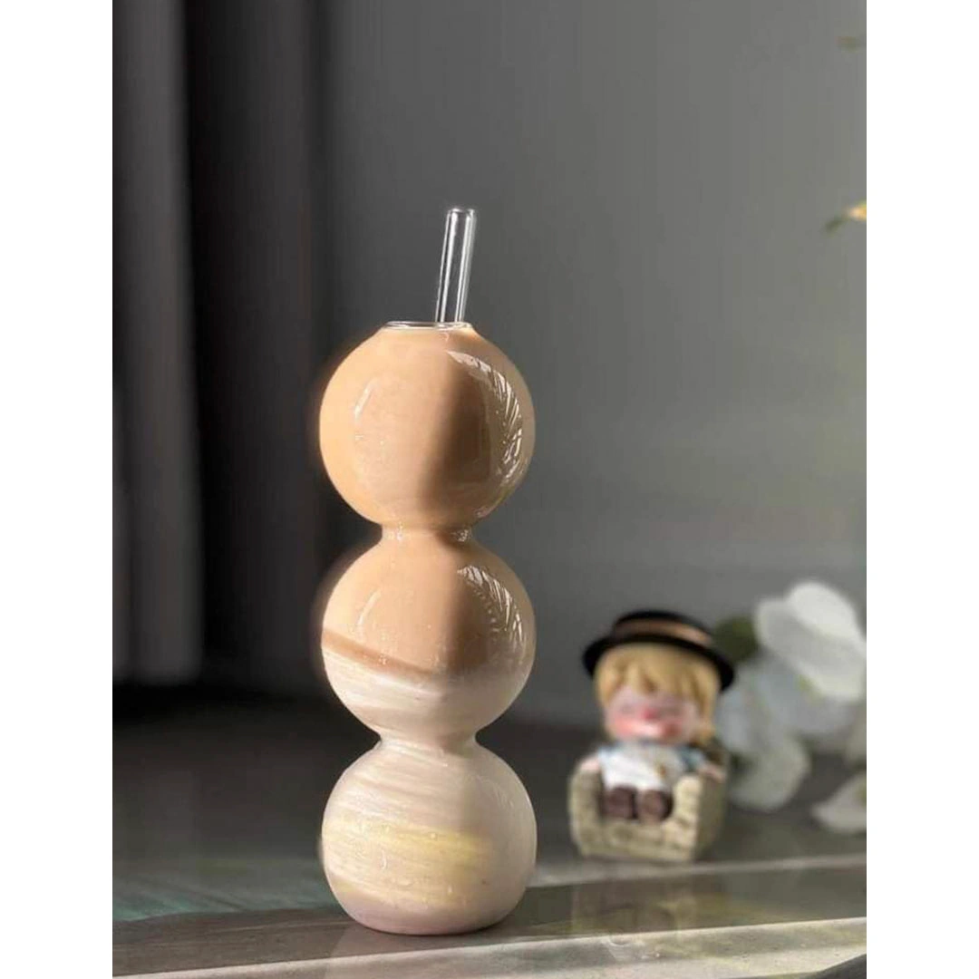 مزهرية وكوب شرب شفاف على شكل 3 كور - 350 مل