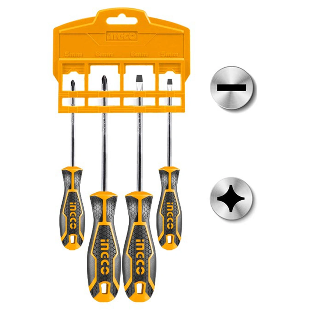 مفكات براغي من إنجكو - 4 قطع - HKSD0428