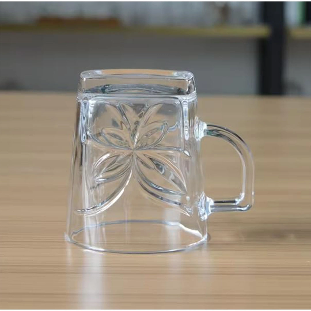 كوب زجاجي مربع الشكل - شفاف - قطعة واحدة