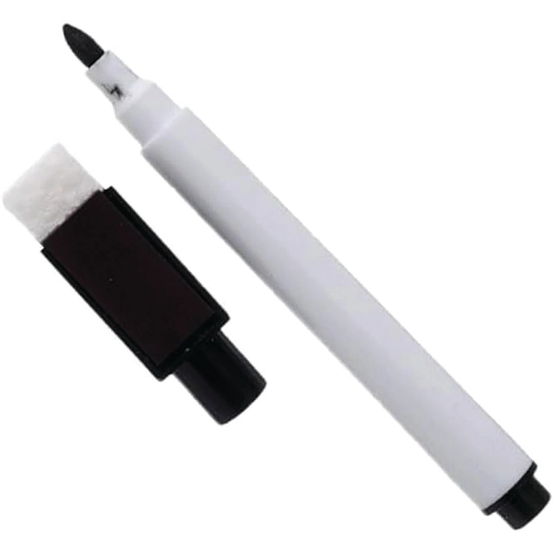 سبوره مع قلم وحامل مغناطيسي - 60*90 - ابيض/فضي