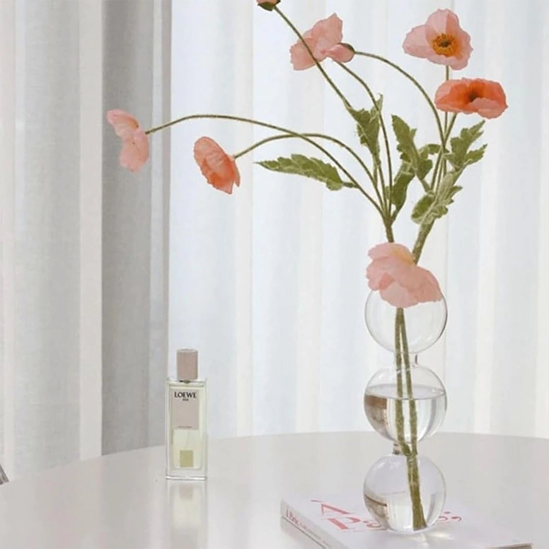 مزهرية وكوب شرب شفاف على شكل 3 كور - 350 مل