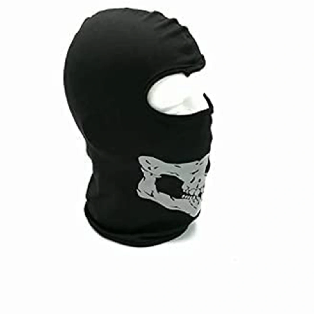 قناع وجه شكل جمجمة للدراجة - أسود