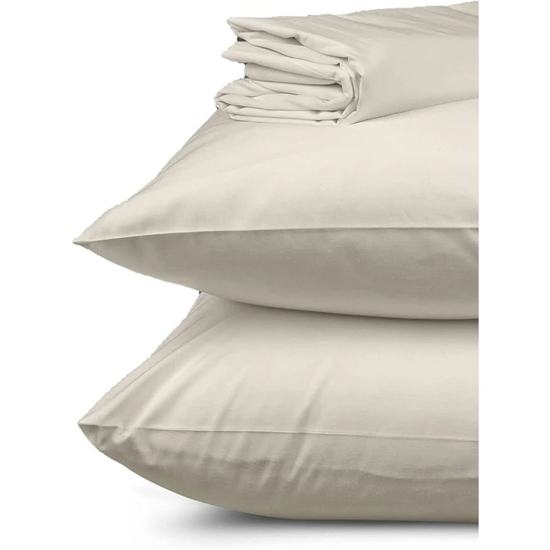 طقم ملاية سرير بأستك - 3 قطع - 260*240 سم - أوف وايت