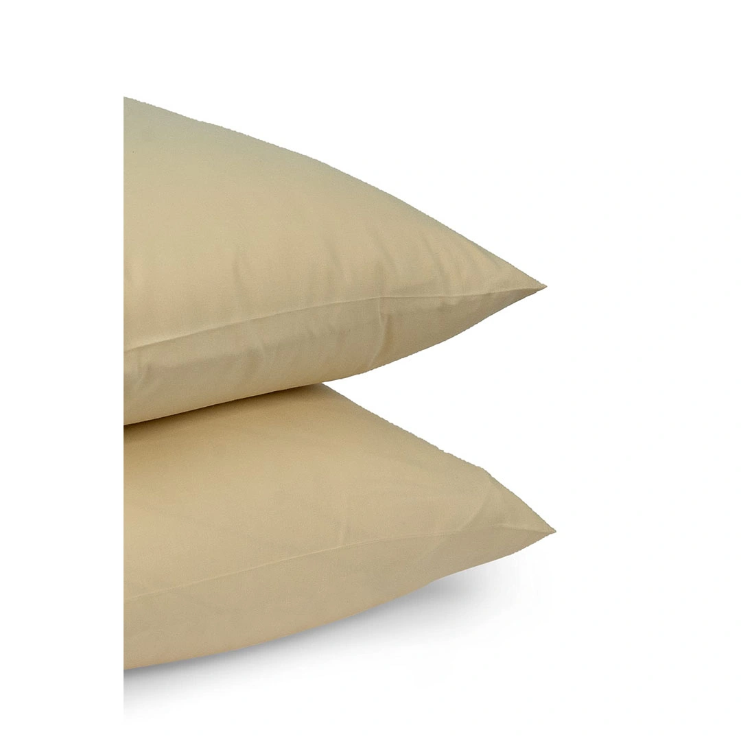 طقم مخدة الكتان - 2 قطعة  - 50*70 سم - بيج كريمي