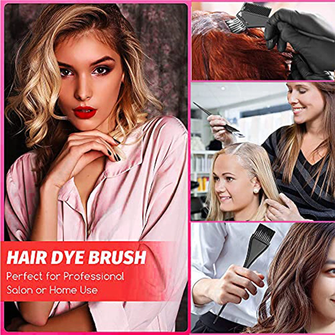 مجموعة فرش تلوين الشعر- 3 قطع - أسود