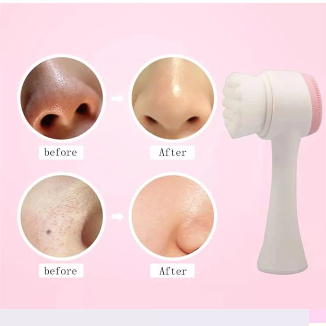 فرشاة التدليك و تنظيف الوجه اليدوية ذات وجهين - ألوان متنوعة