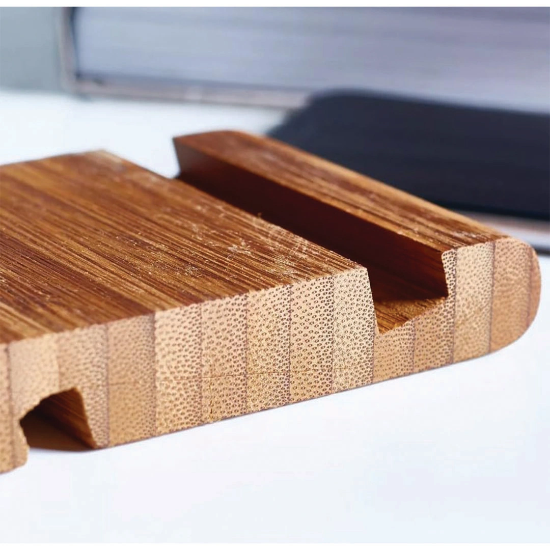 حامل موبايل من الخشب بوجهين - بني