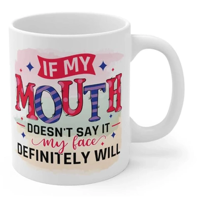 مج سيراميك مطبوع - 300 مل - أبيض - RK7449HJ