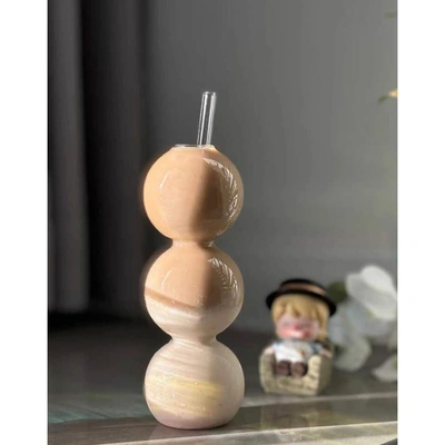 مزهرية وكوب شرب شفاف على شكل 3 كور - 350 مل