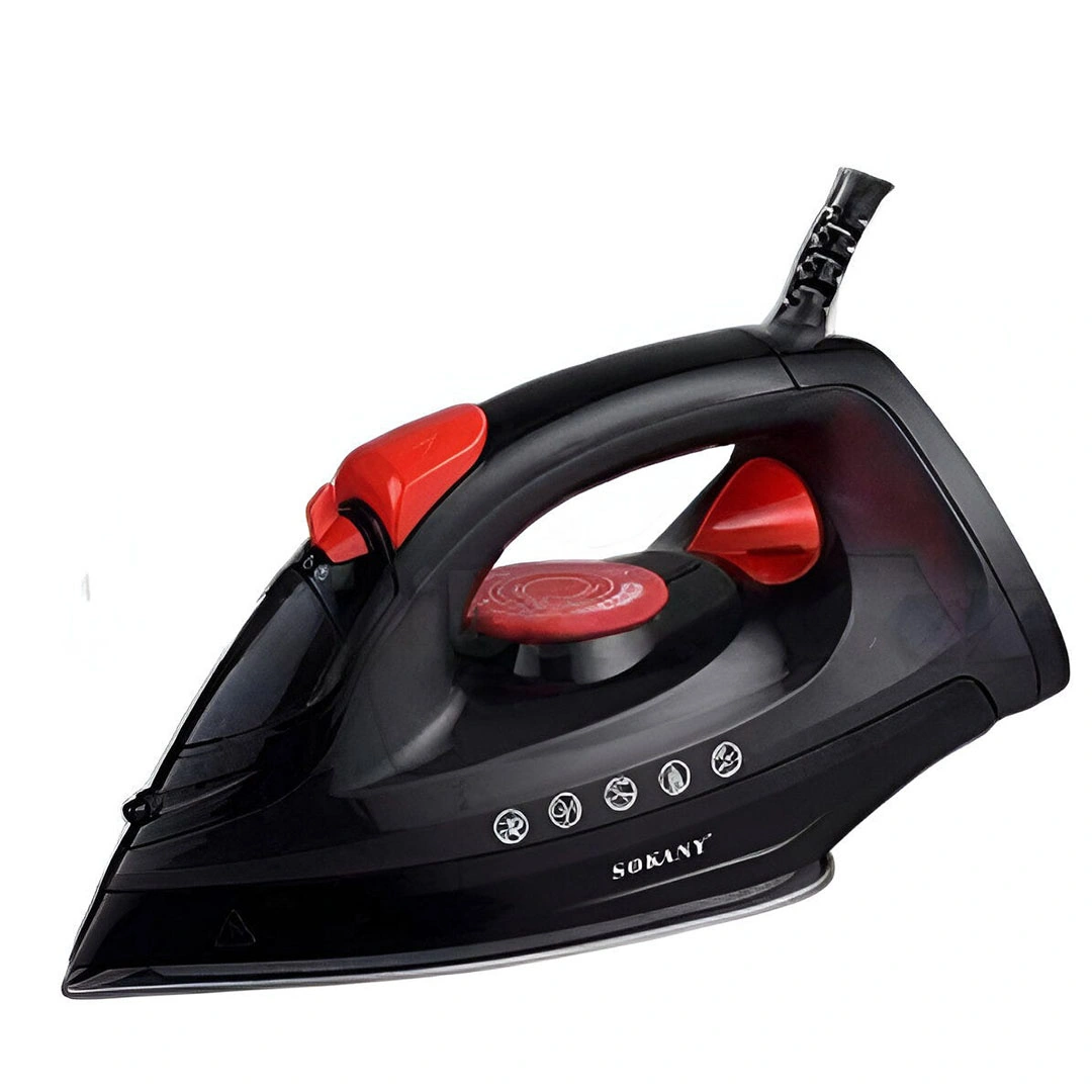 مكواة بخار سوكاني - 190 ملم - 1800 وات، أسود / أحمر - sk-11022