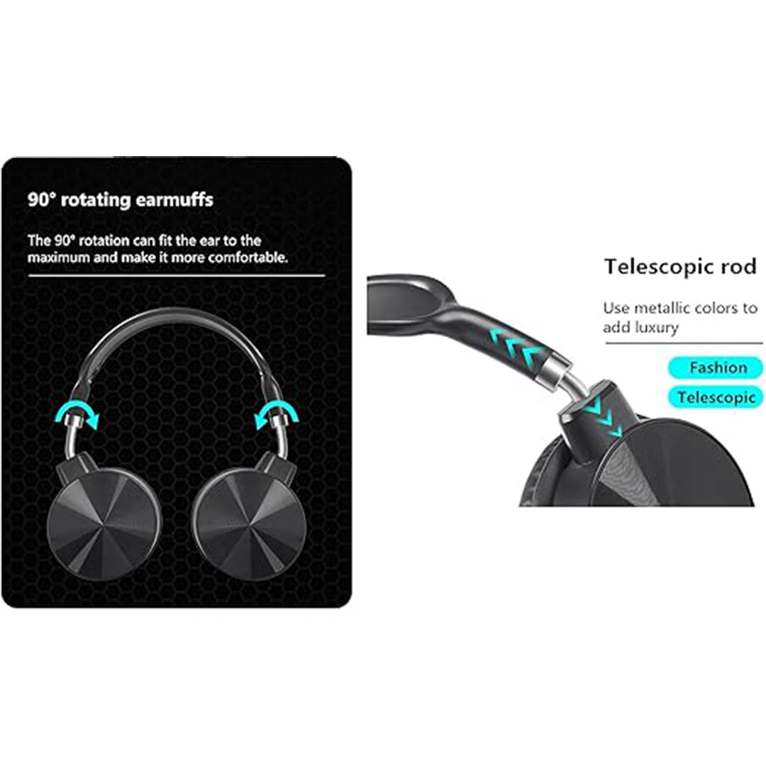 سماعة رأس لاسلكية من صودو - أسود - SD-705