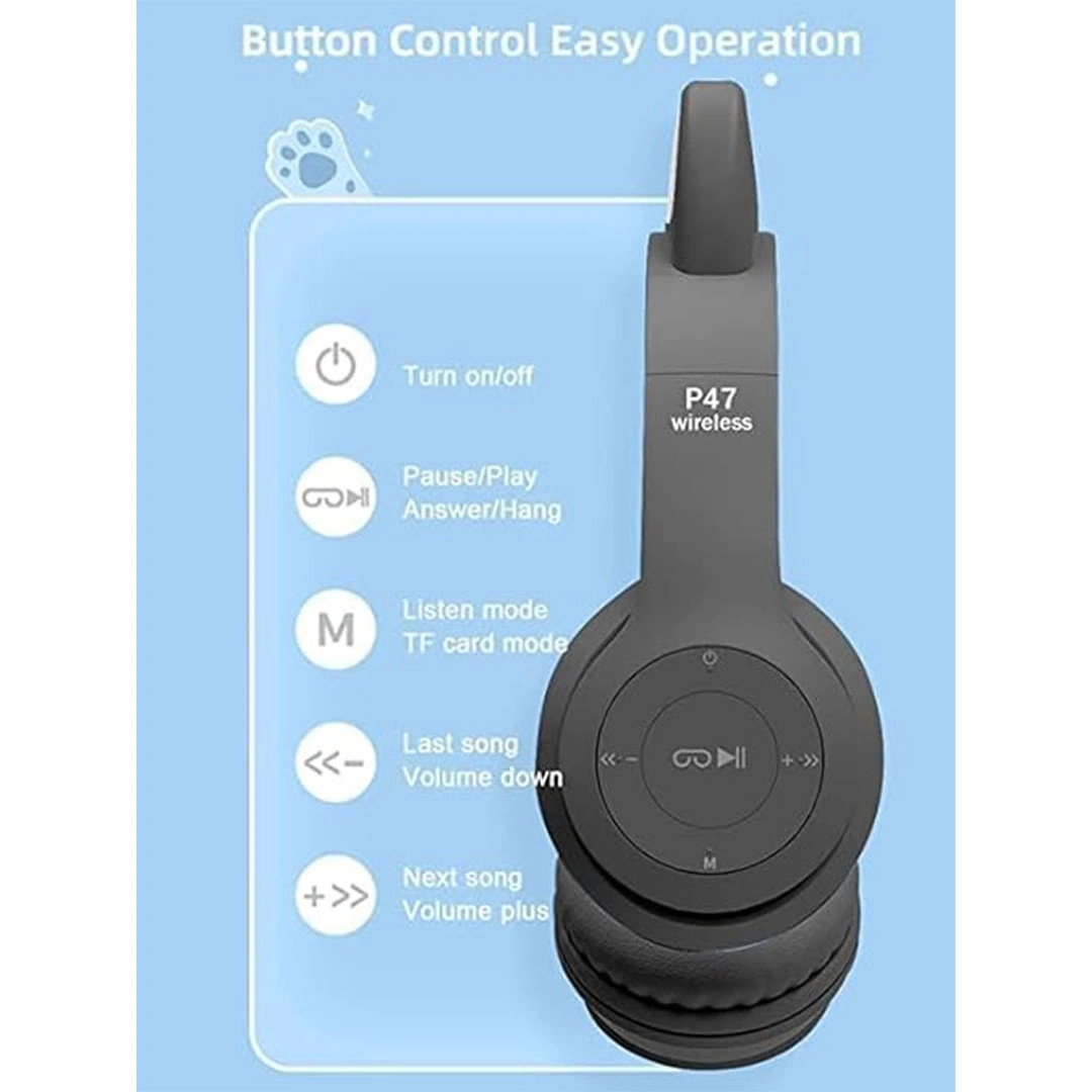 سماعة أذن لاسلكية ستريو - أسود - P47M