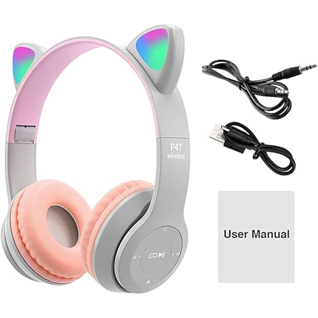 سماعة أذن لاسلكية ستريو - رمادي - P47M
