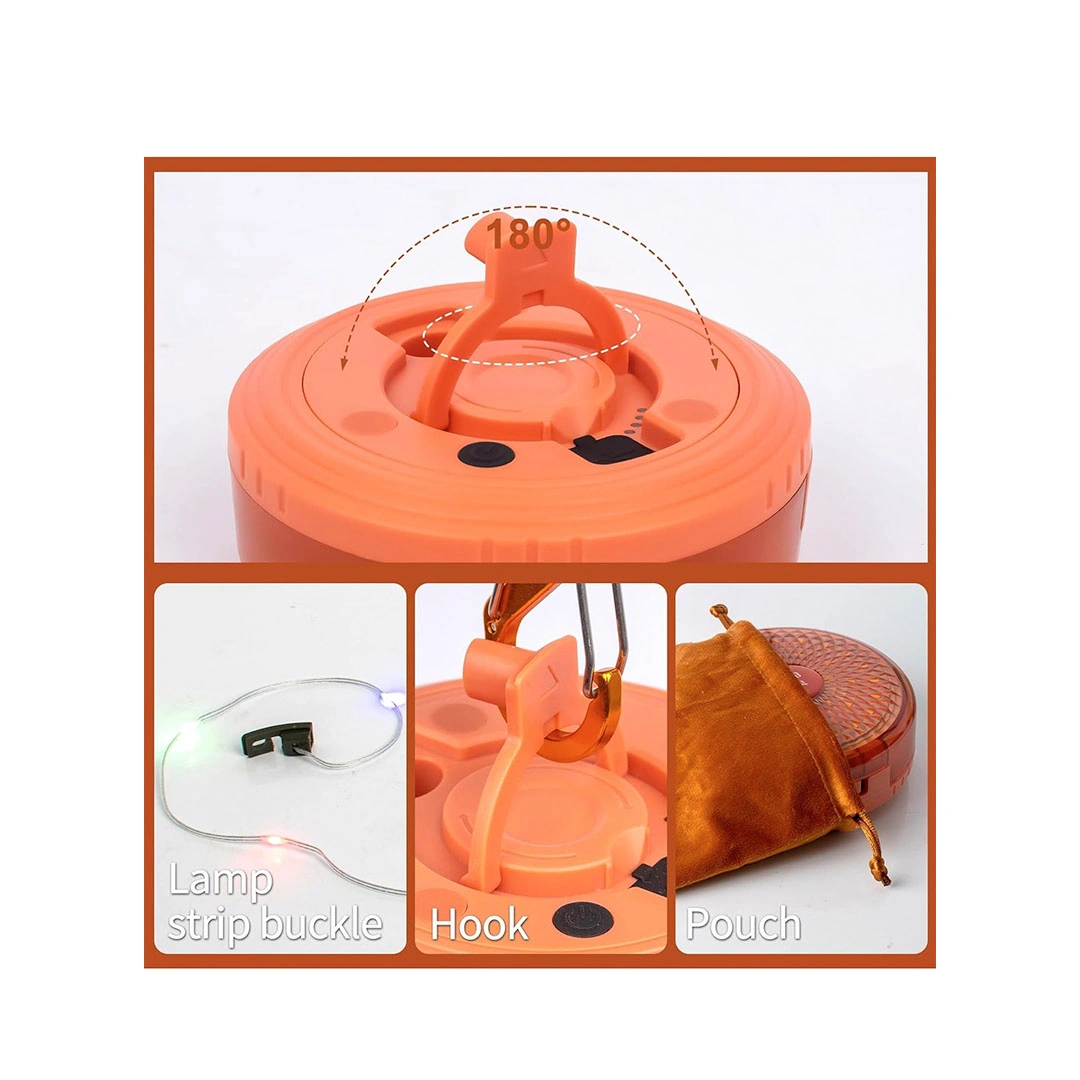 أضواء سلسلة للتخييم قابلة لإعادة الشحن - برتقالي