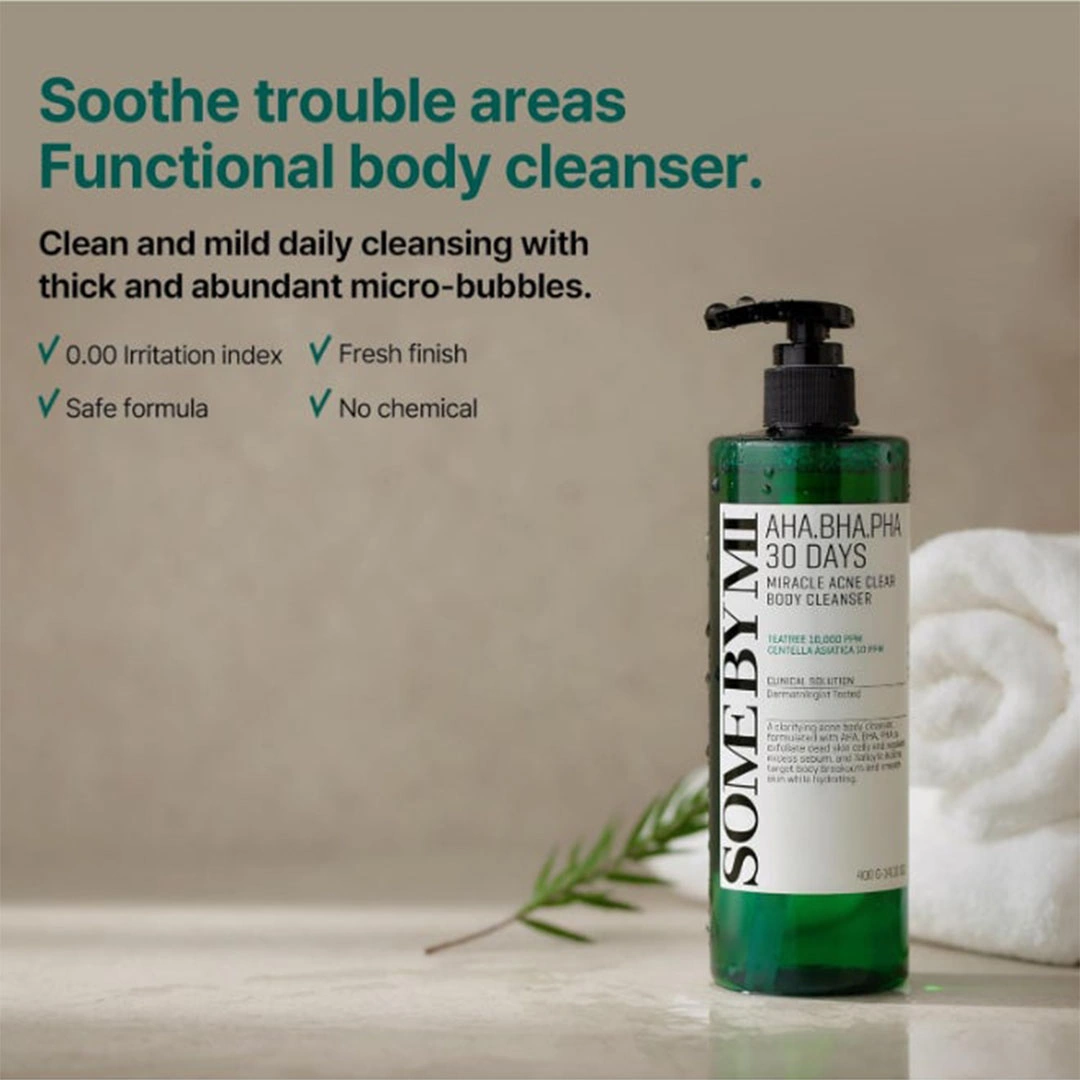 منظف الجسم الشفاف لحب الشباب من آها بها-فا 30 يومًا - 400 مللي