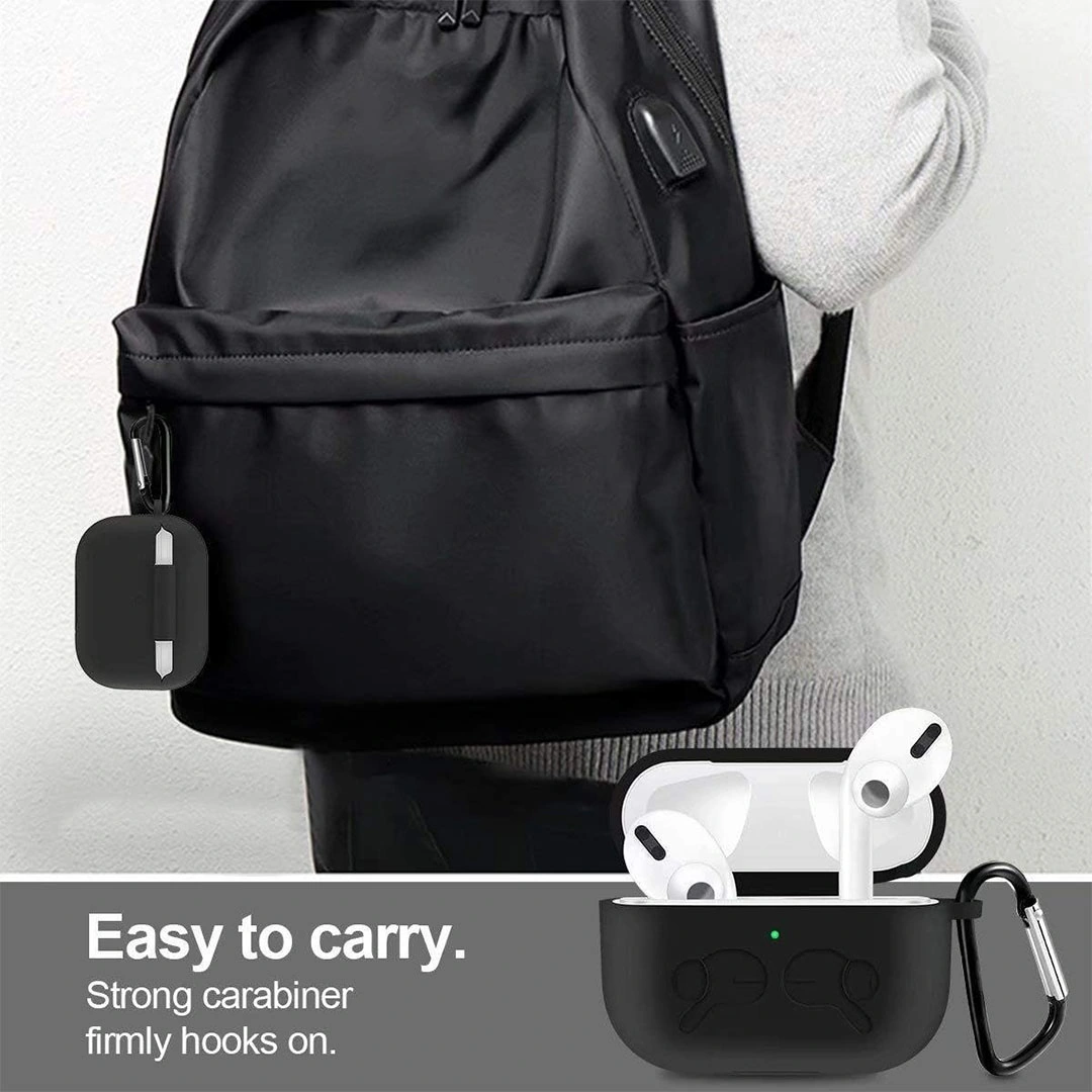حافظة متوافقة مع سماعات Airpods pro - أسود