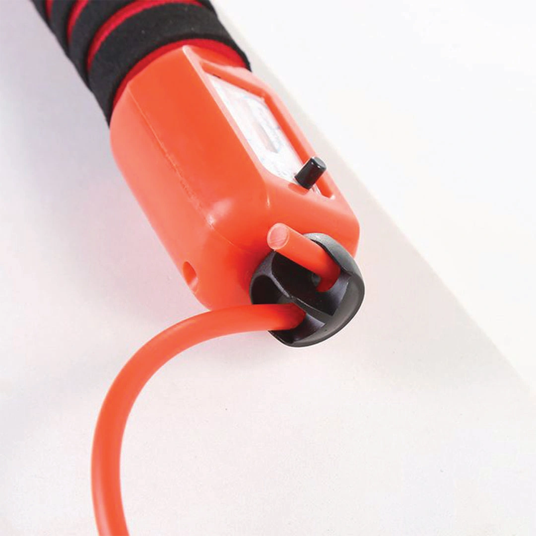 حبل نط قابل للتعديل مع عداد و يد من الفوم - أحمر