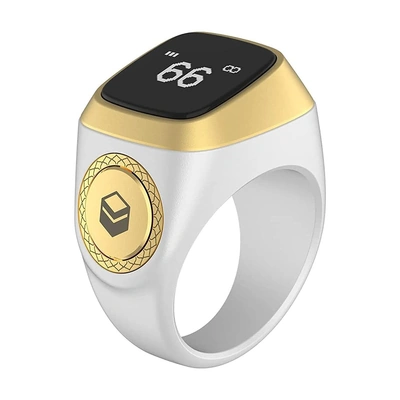 خاتم تسبيح ذكي - أبيض - 18 ملم