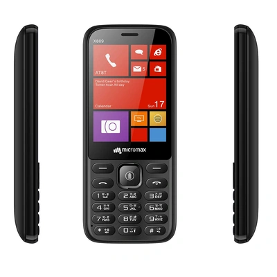موبايل مايكروماكس X809 - ثنائي الشريحة - أسود