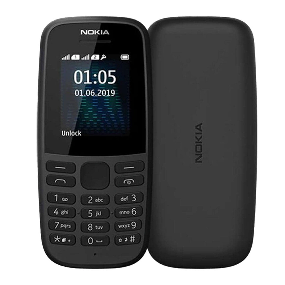 نوكيا 105 - 4/4 جيجا - شريحتين - 2G - أسود - SW042