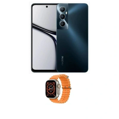 ريلمى C65 موبايل بشريحتين - 256/8 جيجا - 4G - أسود ستارلايت مع ساعة سمارت T800