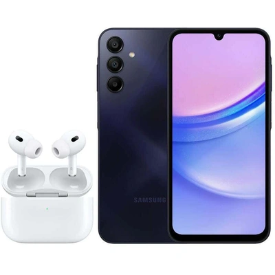 سامسونج A15 جالكسي- 128/4 جيجا - بشريحتين - 4G - أسود - سماعة لاسلكية هدية - tb-055
