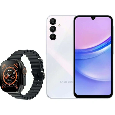 سامسونج A15 جالكسي- 128/6 جيجا - بشريحتين - 4G - أزرق -ساعة سمارت هدية - tb-055