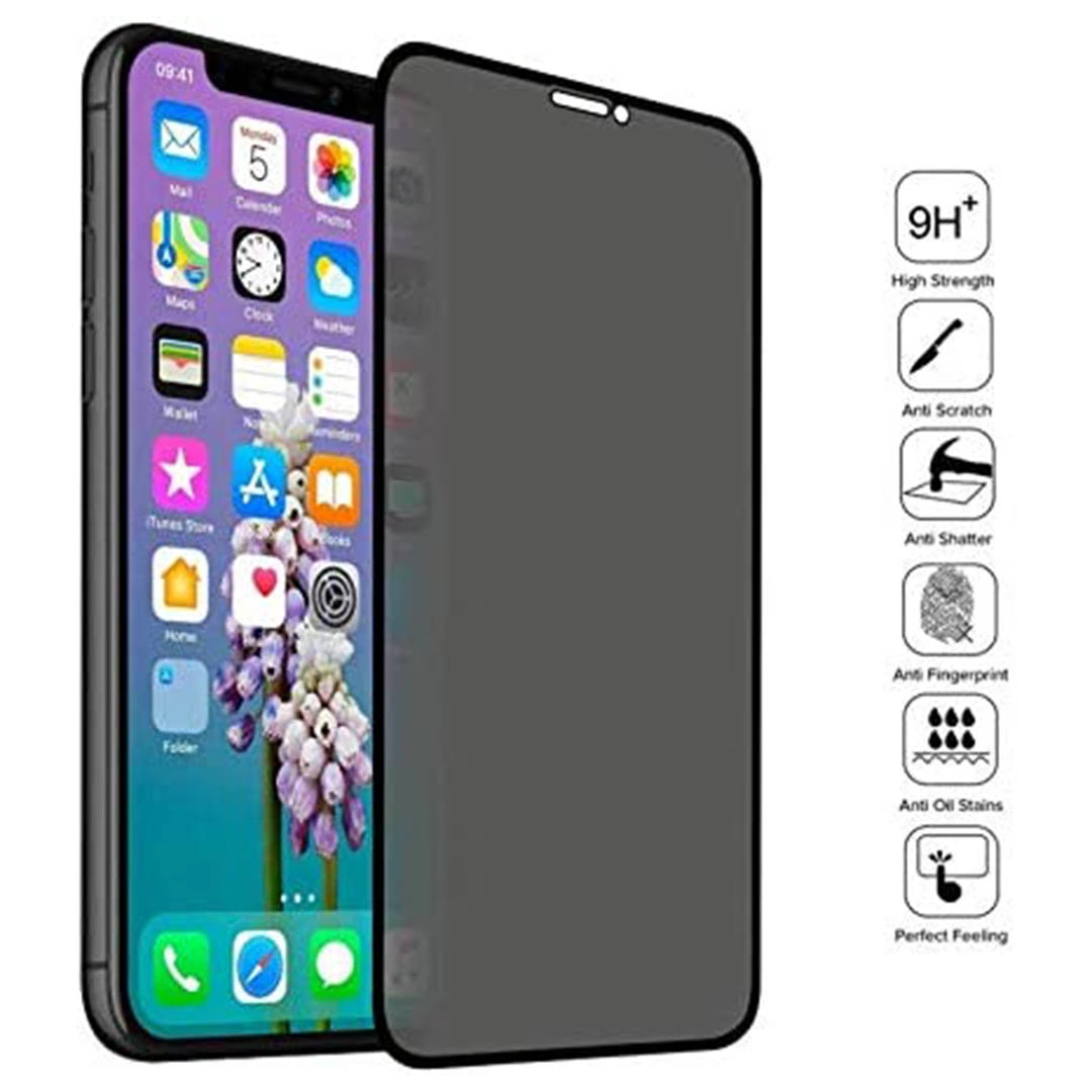 واقي شاشة زجاج لموبايل أيفون 11 برو ماكس - أسود