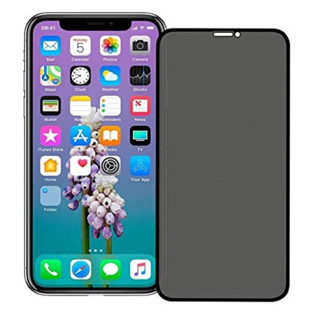 واقي شاشة زجاج لموبايل أيفون 11 برو ماكس - أسود