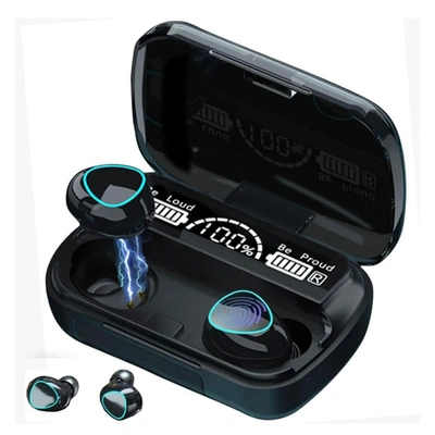 سماعة أذن لاسلكية بشاشه LED - أسود