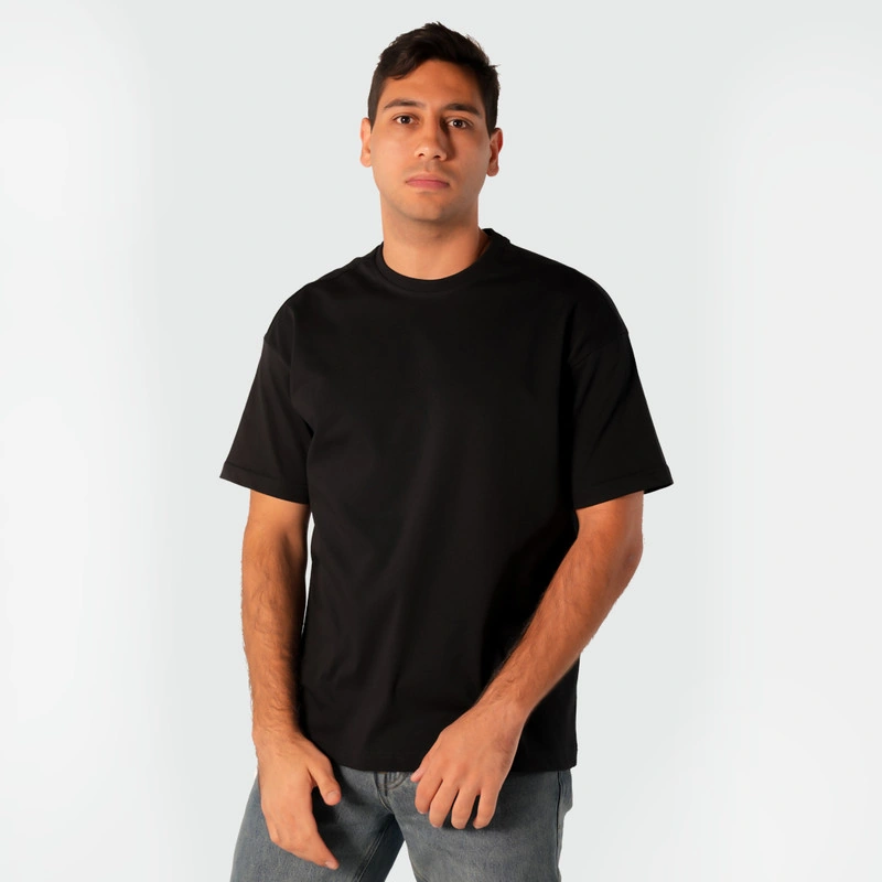 فابريك تيشيرت اوفر سايز للجنسين قطن- أسود