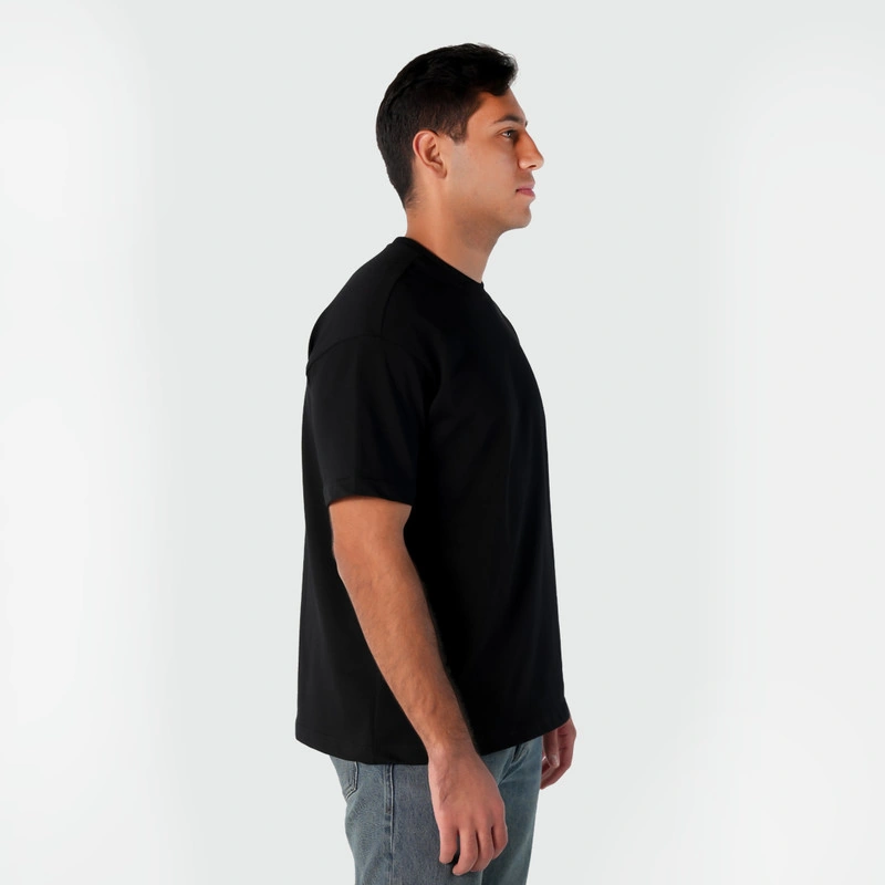 فابريك تيشيرت اوفر سايز للجنسين قطن- أسود