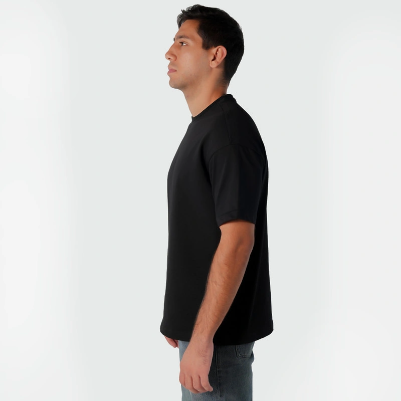 فابريك تيشيرت اوفر سايز للجنسين قطن- أسود